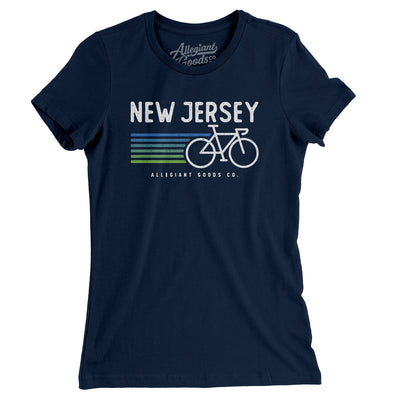 New Jersey Cycling Women's T-Shirt-Midnight Navy-Allegiant Goods Co. Vintage Sports Apparel