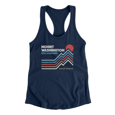 Mount Washington New Hampshire Women's Racerback Tank-Midnight Navy-Allegiant Goods Co. Vintage Sports Apparel