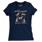 Merry Go Round Pittsburgh Women's T-Shirt-Midnight Navy-Allegiant Goods Co. Vintage Sports Apparel
