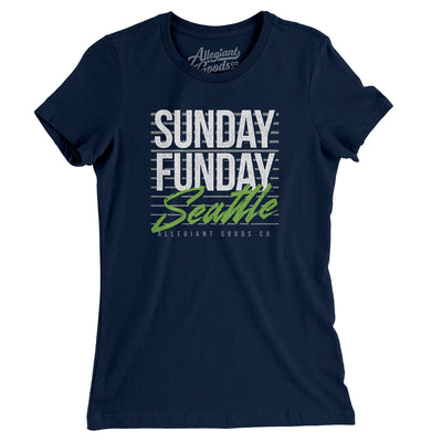 Sunday Funday Seattle Women's T-Shirt-Midnight Navy-Allegiant Goods Co. Vintage Sports Apparel