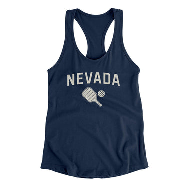 Nevada Pickleball Women's Racerback Tank-Midnight Navy-Allegiant Goods Co. Vintage Sports Apparel