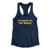 I've Been To The Bronx Women's Racerback Tank-Midnight Navy-Allegiant Goods Co. Vintage Sports Apparel