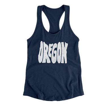 Oregon State Shape Text Women's Racerback Tank-Allegiant Goods Co. Vintage Sports Apparel