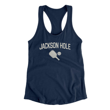Jackson Hole Pickleball Women's Racerback Tank-Midnight Navy-Allegiant Goods Co. Vintage Sports Apparel