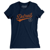 Detroit Vintage Script Women's T-Shirt-Midnight Navy-Allegiant Goods Co. Vintage Sports Apparel