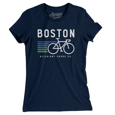 Boston Cycling Women's T-Shirt-Midnight Navy-Allegiant Goods Co. Vintage Sports Apparel