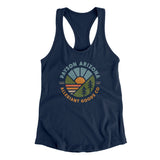 Payson Arizona Retro Badge Women's Racerback Tank-Midnight Navy-Allegiant Goods Co. Vintage Sports Apparel