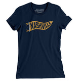 Nashville Pennant Women's T-Shirt-Midnight Navy-Allegiant Goods Co. Vintage Sports Apparel