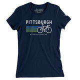 Pittsburgh Cycling Women's T-Shirt-Midnight Navy-Allegiant Goods Co. Vintage Sports Apparel