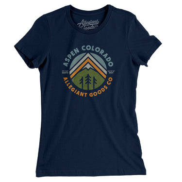 Aspen Colorado Retro Badge Women's T-Shirt-Allegiant Goods Co. Vintage Sports Apparel