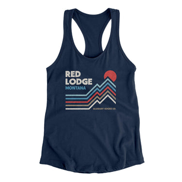 Red Lodge Montana Women's Racerback Tank-Midnight Navy-Allegiant Goods Co. Vintage Sports Apparel
