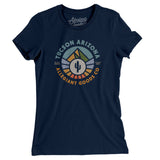 Tucson Arizona Retro Badge Women's T-Shirt-Midnight Navy-Allegiant Goods Co. Vintage Sports Apparel