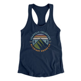 Leadville Colorado Retro Badge Women's Racerback Tank-Midnight Navy-Allegiant Goods Co. Vintage Sports Apparel