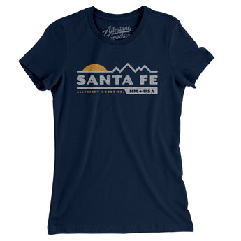 Santa Fe Mountain Sunset Women's T-Shirt-Midnight Navy-Allegiant Goods Co. Vintage Sports Apparel