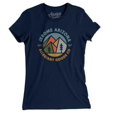 Jerome Arizona Retro Badge Women's T-Shirt-Midnight Navy-Allegiant Goods Co. Vintage Sports Apparel