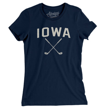 Iowa Golf Women's T-Shirt-Midnight Navy-Allegiant Goods Co. Vintage Sports Apparel