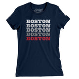 Boston Repeat Women's T-Shirt-Midnight Navy-Allegiant Goods Co. Vintage Sports Apparel