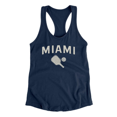 Miami Pickleball Women's Racerback Tank-Midnight Navy-Allegiant Goods Co. Vintage Sports Apparel