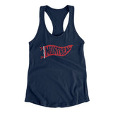 Montréal Pennant Women's Racerback Tank-Midnight Navy-Allegiant Goods Co. Vintage Sports Apparel