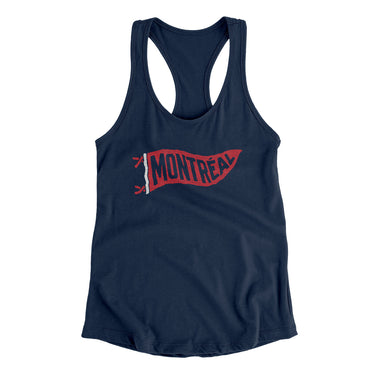 Montréal Pennant Women's Racerback Tank-Midnight Navy-Allegiant Goods Co. Vintage Sports Apparel
