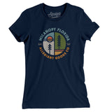 Micanopy Florida Retro Badge Women's T-Shirt-Midnight Navy-Allegiant Goods Co. Vintage Sports Apparel