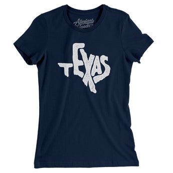 Texas State Shape Text Women's T-Shirt-Allegiant Goods Co. Vintage Sports Apparel