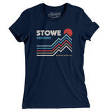 Stowe Vermont Women's T-Shirt-Midnight Navy-Allegiant Goods Co. Vintage Sports Apparel