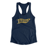 Buffalo Pennant Women's Racerback Tank-Midnight Navy-Allegiant Goods Co. Vintage Sports Apparel
