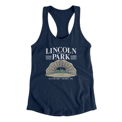 Lincoln Park Women's Racerback Tank-Midnight Navy-Allegiant Goods Co. Vintage Sports Apparel