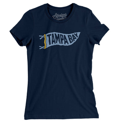 Tampa Bay Pennant Women's T-Shirt-Midnight Navy-Allegiant Goods Co. Vintage Sports Apparel