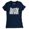 Oregon State Shape Text Women's T-Shirt-Midnight Navy-Allegiant Goods Co. Vintage Sports Apparel