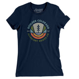 Boulder Colorado Retro Badge Women's T-Shirt-Midnight Navy-Allegiant Goods Co. Vintage Sports Apparel