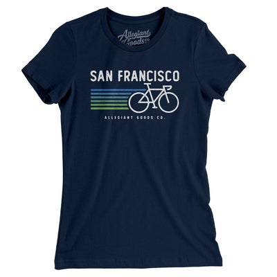 San Francisco Cycling Women's T-Shirt-Midnight Navy-Allegiant Goods Co. Vintage Sports Apparel