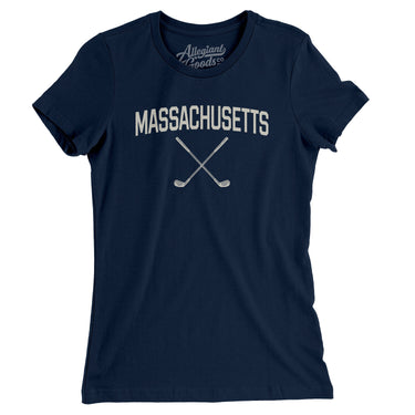 Massachusetts Golf Women's T-Shirt-Midnight Navy-Allegiant Goods Co. Vintage Sports Apparel