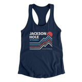Jackson Hole Wyoming Women's Racerback Tank-Midnight Navy-Allegiant Goods Co. Vintage Sports Apparel