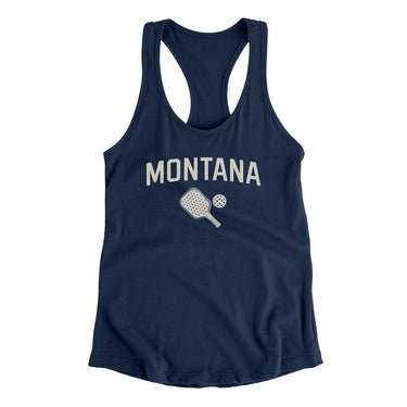 Montana Pickleball Women's Racerback Tank-Midnight Navy-Allegiant Goods Co. Vintage Sports Apparel