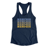 Memphis Repeat Women's Racerback Tank-Midnight Navy-Allegiant Goods Co. Vintage Sports Apparel