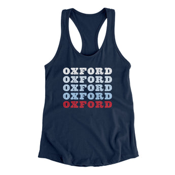 Oxford Repeat Women's Racerback Tank-Midnight Navy-Allegiant Goods Co. Vintage Sports Apparel