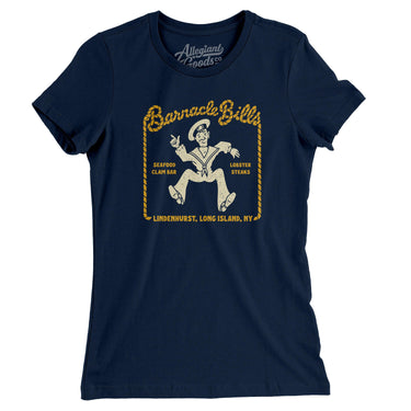 Barnacle Bills Long Island Women's T-Shirt-Midnight Navy-Allegiant Goods Co. Vintage Sports Apparel