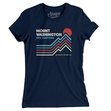 Mount Washington New Hampshire Women's T-Shirt-Midnight Navy-Allegiant Goods Co. Vintage Sports Apparel