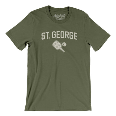 St. George Pickleball Men/Unisex T-Shirt-Military Green-Allegiant Goods Co. Vintage Sports Apparel