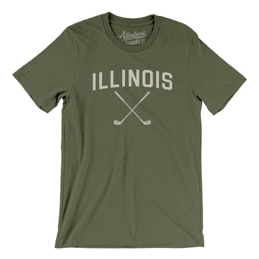 Illinois Golf Men/Unisex T-Shirt-Military Green-Allegiant Goods Co. Vintage Sports Apparel