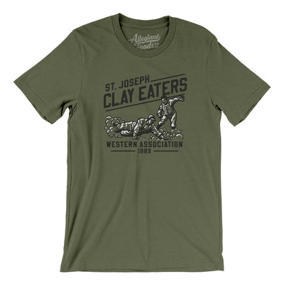 St Joseph Clay Eaters Men/Unisex T-Shirt-Military Green-Allegiant Goods Co. Vintage Sports Apparel