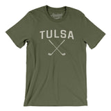 Tulsa Golf Men/Unisex T-Shirt-Military Green-Allegiant Goods Co. Vintage Sports Apparel