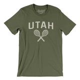 Utah Tennis Men/Unisex T-Shirt-Military Green-Allegiant Goods Co. Vintage Sports Apparel