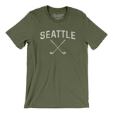 Seattle Golf Men/Unisex T-Shirt-Military Green-Allegiant Goods Co. Vintage Sports Apparel