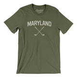 Maryland Golf Men/Unisex T-Shirt-Military Green-Allegiant Goods Co. Vintage Sports Apparel