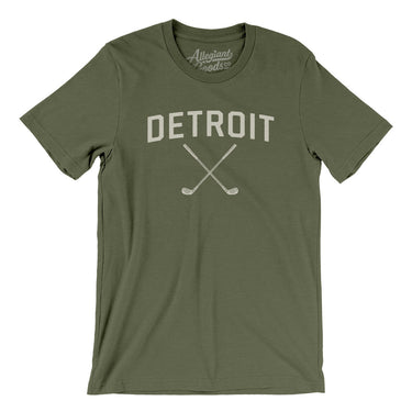 Detroit Golf Men/Unisex T-Shirt-Military Green-Allegiant Goods Co. Vintage Sports Apparel