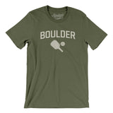 Boulder Pickleball Men/Unisex T-Shirt-Military Green-Allegiant Goods Co. Vintage Sports Apparel