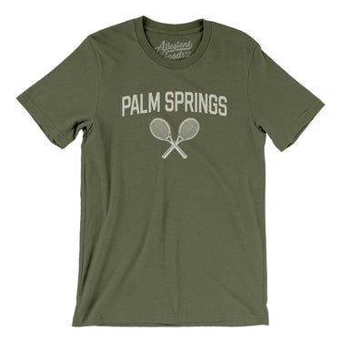 Palm Springs Tennis Men/Unisex T-Shirt-Military Green-Allegiant Goods Co. Vintage Sports Apparel